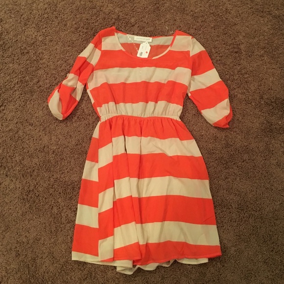 Orange striped dress