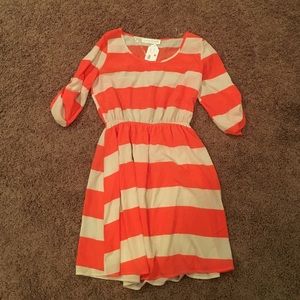 Orange striped dress
