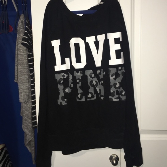 PINK sweatshirt leopard print logo