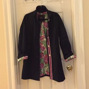 Coach, printed liner, black trench
