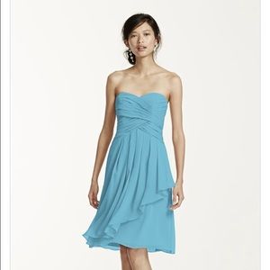 Strapless David's bridal bridesmaid dress