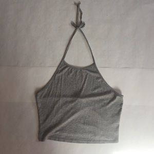 Grey halter crop top