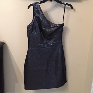 One shoulder shimmer dress