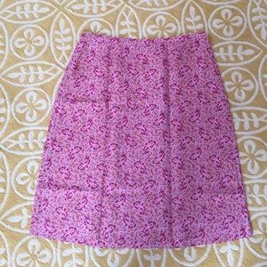J. Crew Silk Pink Paisley Skirt