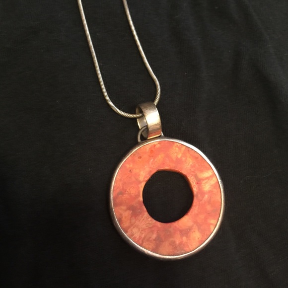 Silpada retired orange coral necklace.