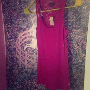 Fitted ribbed tank with lace back