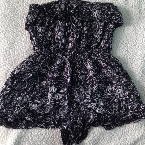 black and white romper
