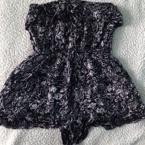 black and white romper