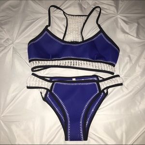 Blue and White Stitch | Zaful Bikini