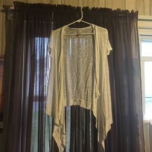white short sleeve cardigan
