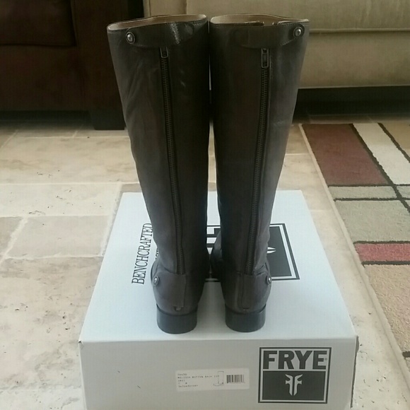 Frye Melissa Button Back Zip Boots Antique Gray Grey 7 New in Box - Picture 2 of 4