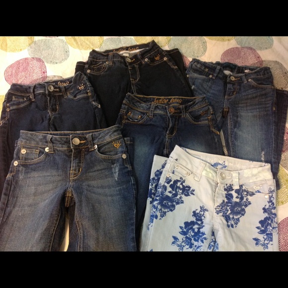 Girls Justice 8slim skinny jeans lot of 6