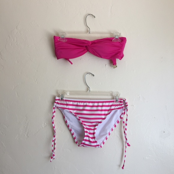 ‼️FINAL PRICE‼️ Pink and White Strapless Bikini