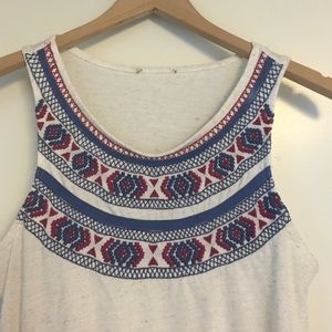 Lucky sleeveless embroidered top