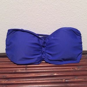 Blue Bandeau Bathing Suit Top