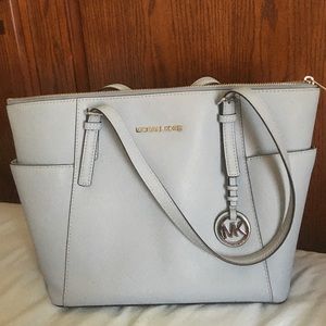 MK Jet Set Top-Zip Saffiano Leather Tote