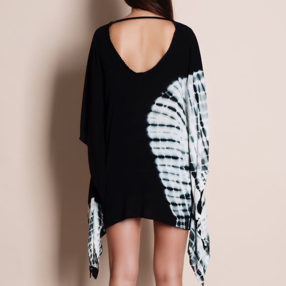 Open Sleeve Cold Shoulder Tie Dye Tunic - Picture 2 of 4