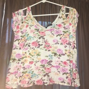 Shoulder Cut Out Floral Top