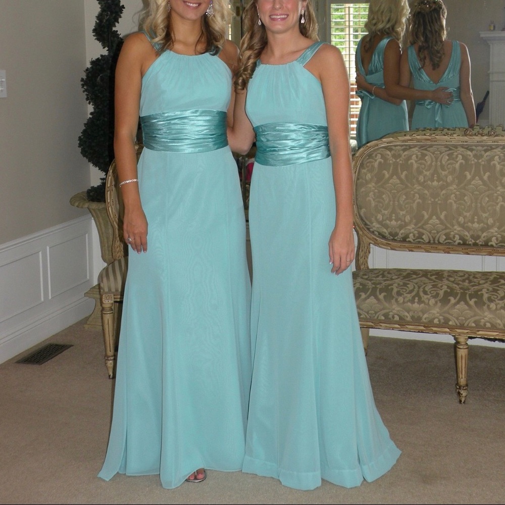 chiffon halter bridesmaid dress | David's Bridal