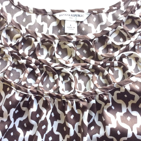 Banana Republic Tops - BANANA REPUBLIC TANK, w/ Neckline Open Work, BROWN