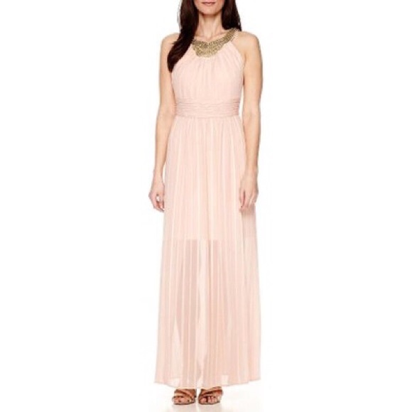 Light Pink Long Formal Homecoming Dress