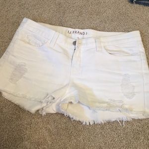 White jean shorts