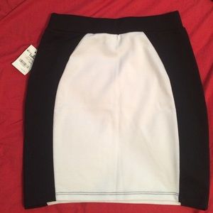 Black and white pencil skirt