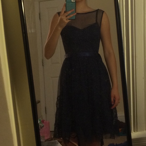 Navy Blue Davids Bridal Dress