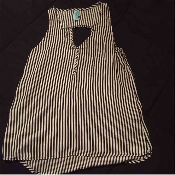 Black and white striped tank