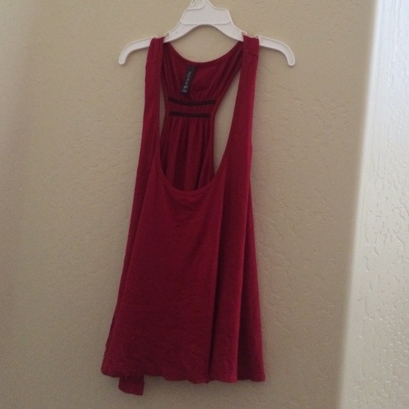 red crop tank top from Tilleys. Lightly worn