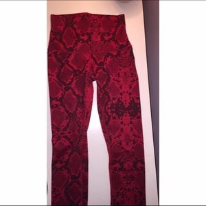 Red Snakeskin Lululemon leggings (full length)