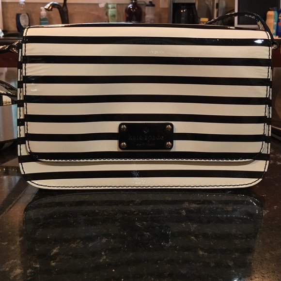 Kate Spade Handbags - Kate Spade black and white striped crossbody purse