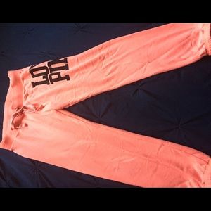 PINK brand orange/coral boyfriend sweatpants (s)