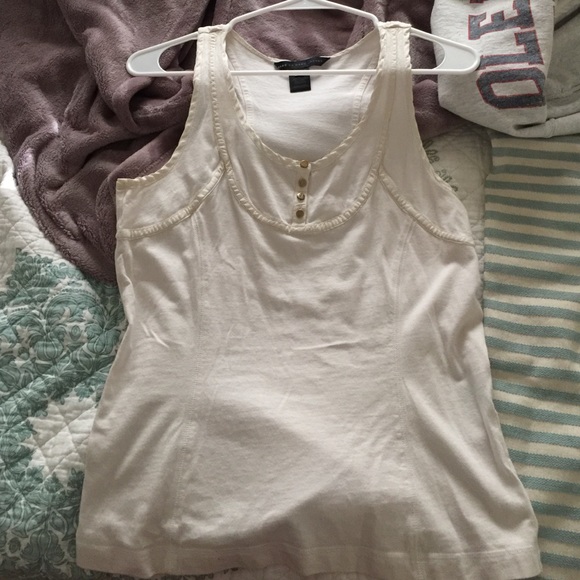 white racerback tank with buttons