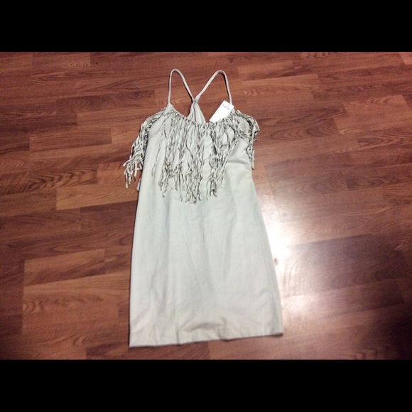 NWT gray fringe summer dress from JCPenney
