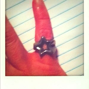 Silver star ring
