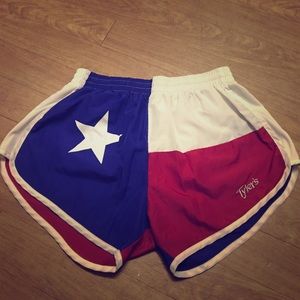 Tyler's Texas flag athletic shorts. Medium.