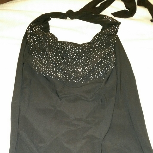 Black halter top long