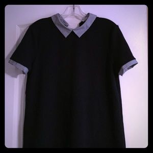 NWOT Zara Navy Blue A-line dress with Collar