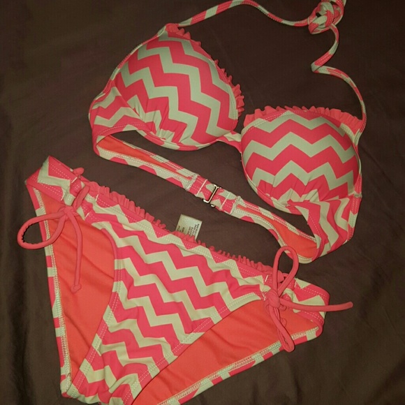 Chevron print bathing suit