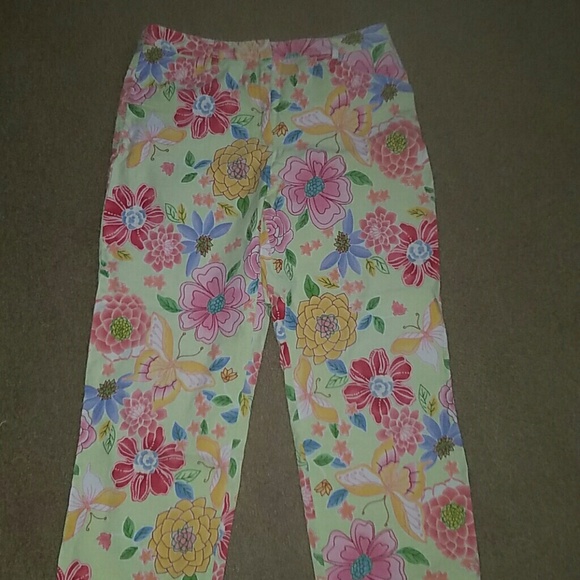 Wide legged floral pants