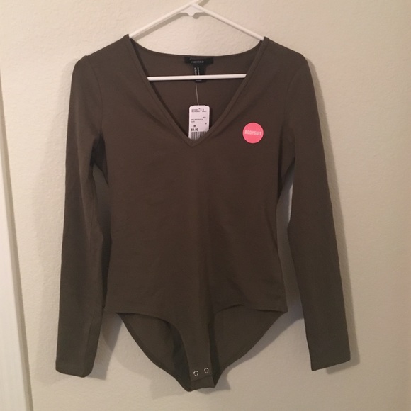 Forever 21 Olive Green Bodysuit
