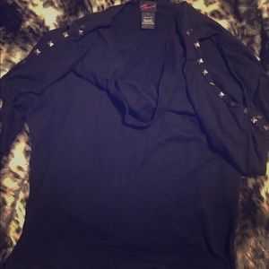 Torrid Black Cowl Neck Studded Sleeve Top