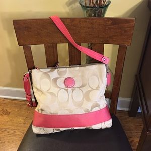 Coach Signature Stripe Swingback - Coral