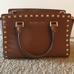 Michael Kors Studded Saffiano Satchel