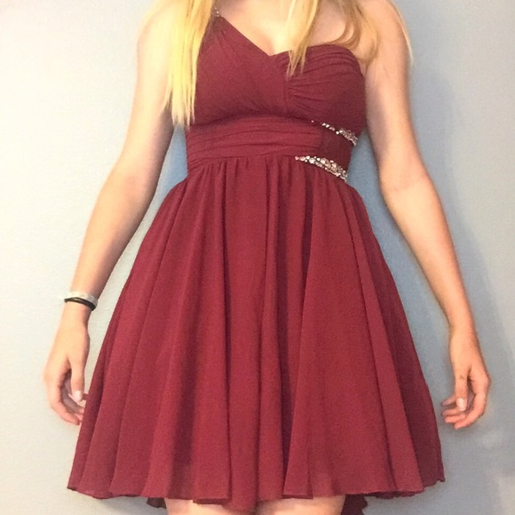 maroon homecoming dress