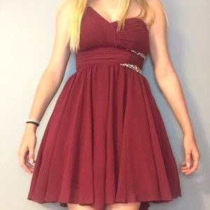 maroon homecoming dress