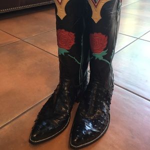 Handmade ostrich and leather Cowboy Boots!