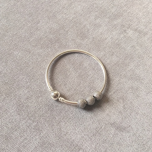 PANDORA bangle with 3 charms!