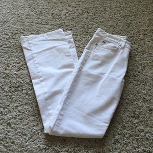 White boot cut jeans